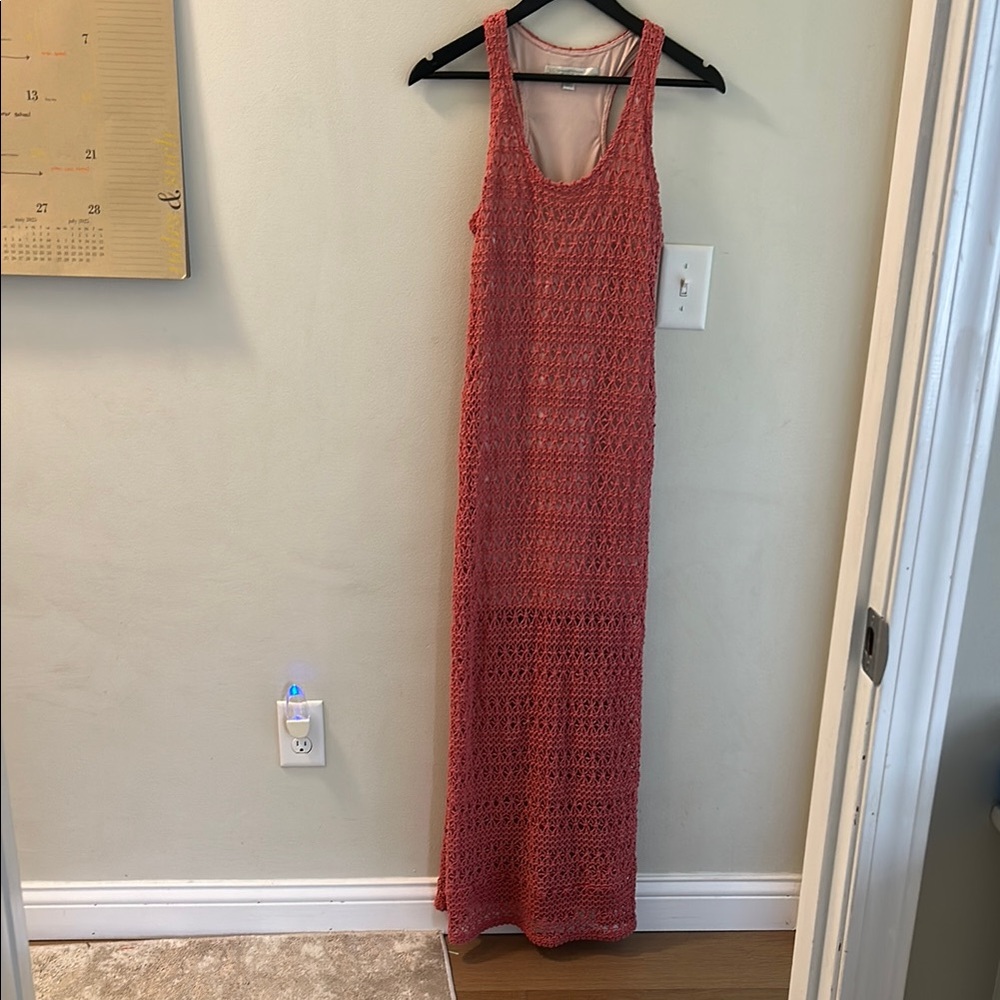 LC Lauren Conrad Pink Sleeveless Scoop Neck Maxi Sundress